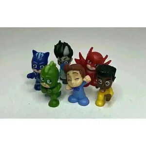Disney Jr. PJ Masks Action Figures Toys Lot 6 Connor Romeo Newton Gekko Owlette